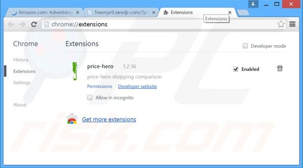 Rimuovere GuardedWeb da Google Chrome step 2