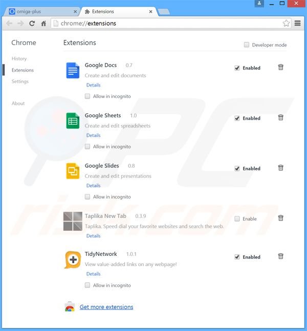 Rimuovere Object Browser da Google Chrome step 2