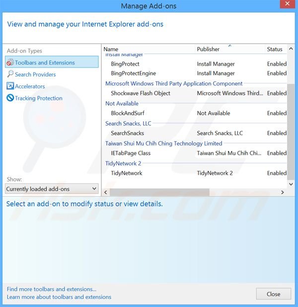 Rimuovere Object Browser da Internet Explorer step 2