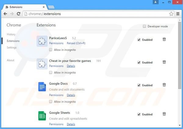 Rimuovere Protectium adware da Google Chrome step 2