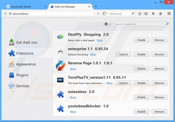 Rimuovere searchfunmoods.com da Mozilla Firefox 