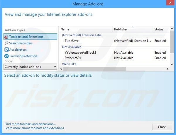 Rimuovere WebSpeed adware da Internet Explorer step 2