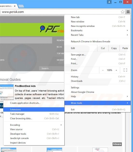 Rimuovere BetterDeals adware da Google Chrome step 1
