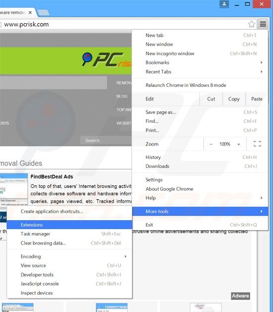 Rimuovere BetterDeals adware da Google Chrome step 1