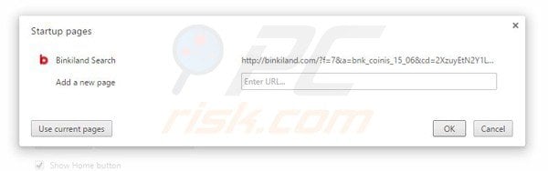 Rimuovere binkiland.com dalla Google Chrome homepage