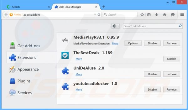 Rimuovere Com Notification adware da Mozilla Firefox step 2