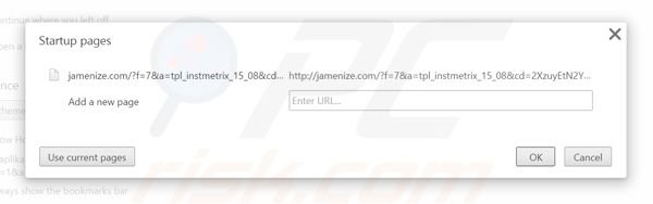 Rimuovere jamenize.com dalla Google Chrome homepage