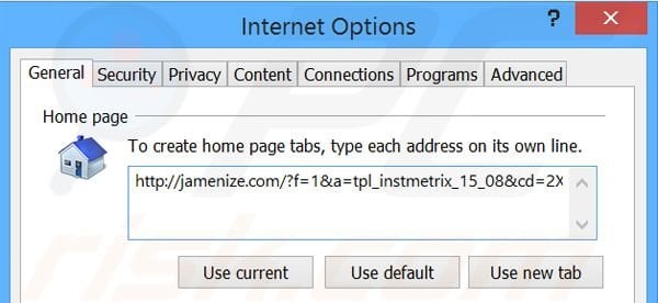 Rimuovere jamenize.com dalla Internet Explorer homepage