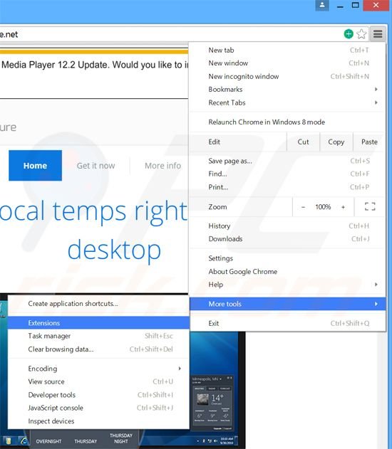 Rimuovere Local Temperature adware da Google Chrome step 1