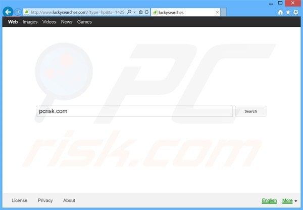 luckysearches.com browser hijacker