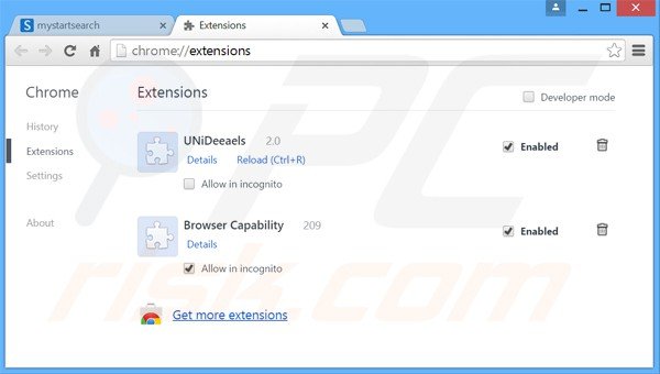 Rimuovere luckysearches.com da Google Chrome