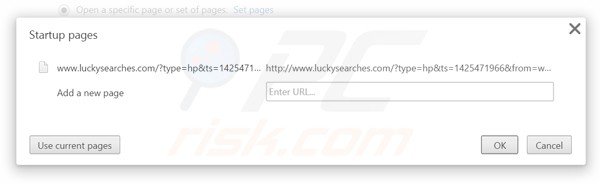 Rimuovere luckysearches.com dalla Google Chrome homepage