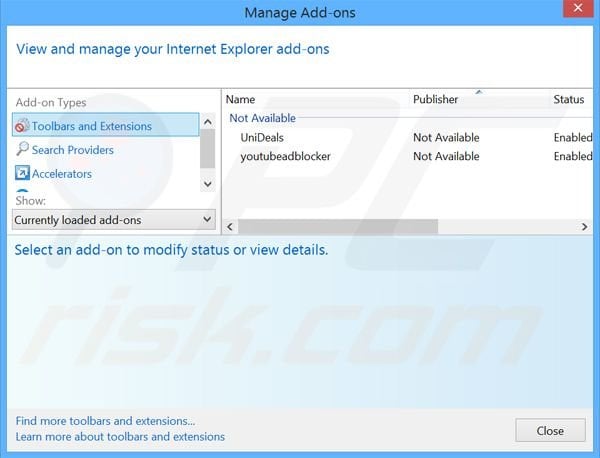 Rimuovere RadPlayer adware da Internet Explorer step 2