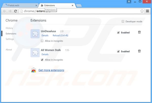 Rimuovere PastaLeads adware da Google Chrome step 2