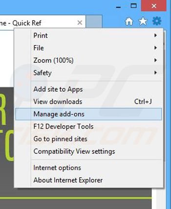 Rimuovere QuickRef adware da Internet Explorer step 1