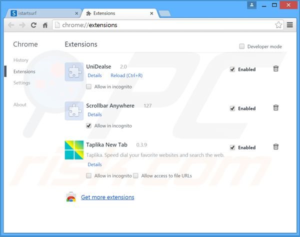 Rimuovere Safer Browser adware da Google Chrome step 2