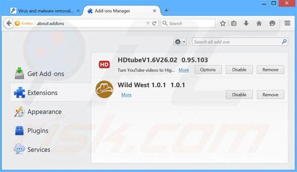 Rimuovere searchpagefix.com da Mozilla Firefox step 2