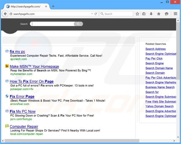 searchpagefix.com adware