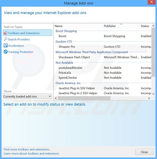 Rimuovere SmartShopper adware da Internet Explorer step 2