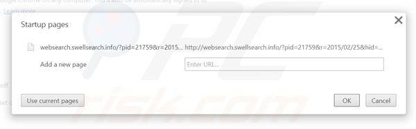 Rimuovere websearch.swellsearch.info dalla Google Chrome homepage