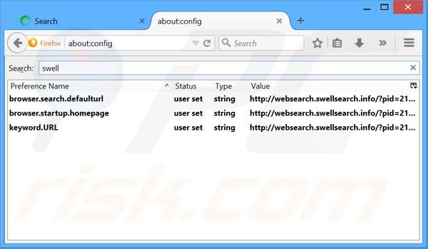 Rimozione websearch.swellsearch.info da Mozilla Firefox motore di ricerca predefinito