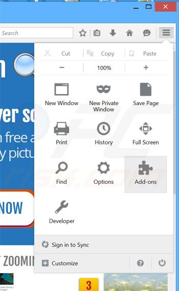 Rimuovere Eazy Zoom adware da Mozilla Firefox step 1