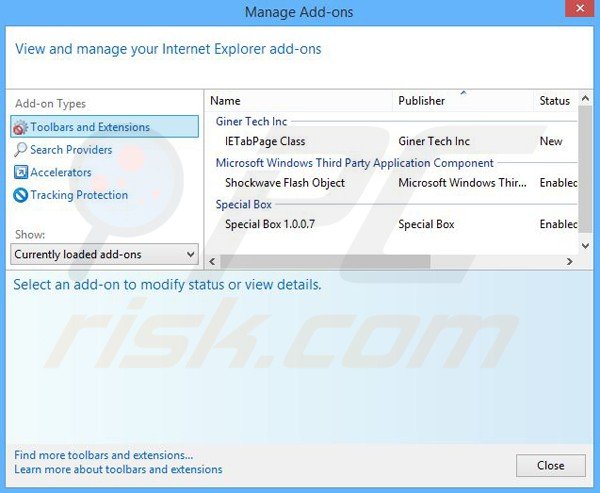 Rimuovere gli adware corelati a Ebon da Internet Explorer step 2
