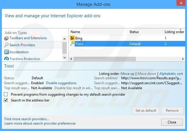 Cambia il motore di ricerca predefinito da Internet Explorer