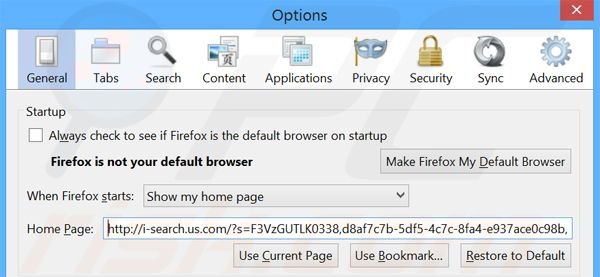 Cambia la tua homepage i-search.us.com da Mozilla Firefox 