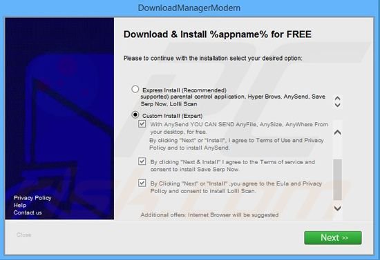 Save Serp Now adware installer