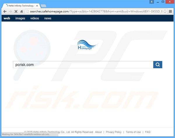 searches.safehomepage.com browser hijacker