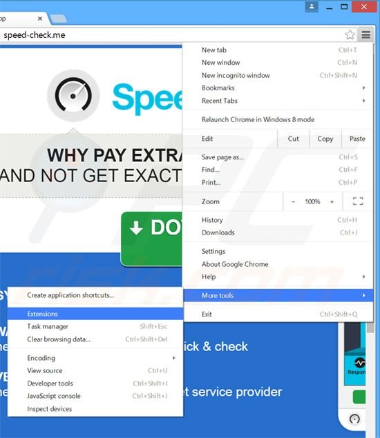 Rimuovere SpeedCheckApp adware da Google Chrome step 1