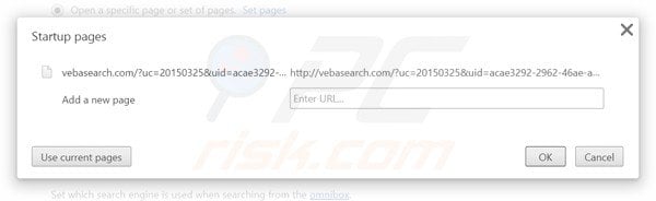 Rimuovere vebasearch.com dalla Google Chrome homepage