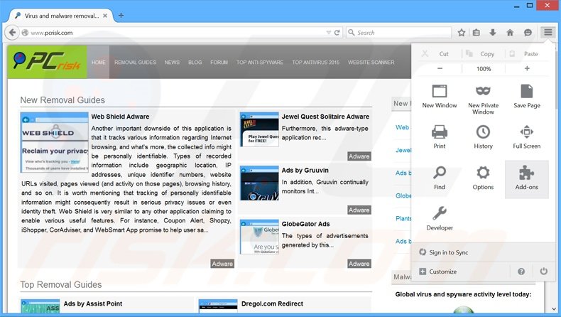 Rimuovere bestadblocker adware da Mozilla Firefox step 1