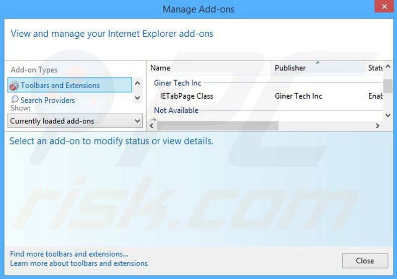 Rimuovere Desktop-play adware da Internet Explorer step 2
