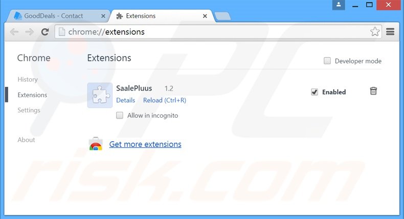 Rimuovere GoodDeals adware da Google Chrome step 2
