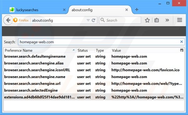 Cambia il tuo motore di ricerca predefinito homepage-web.com da Mozilla Firefox 