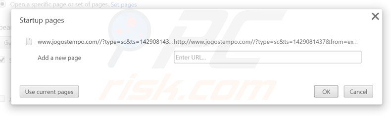 Cambia la tua homepage jogostempo.com da Google Chrome 