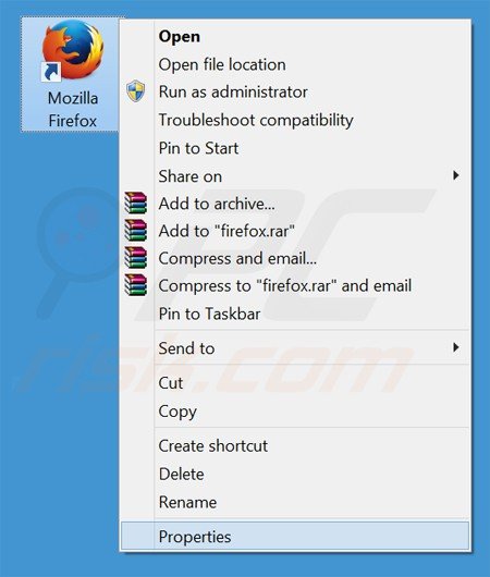 Aggiustare il collegamento rapido a Mozilla Firefox: step 1