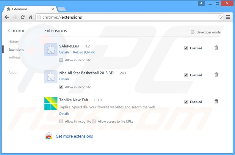 Rimuovere MediaPlayer adware da Google Chrome step 2