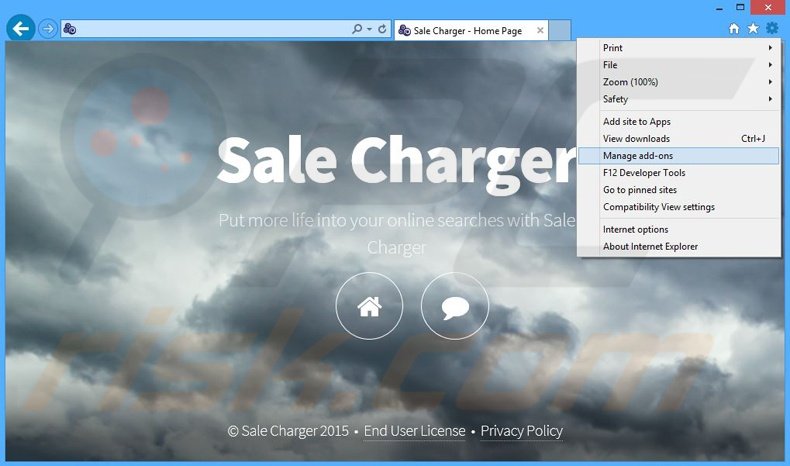 Rimuovere Sale Charger adware da  Internet Explorer step 1
