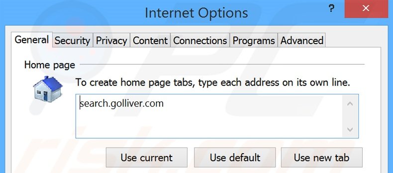 Cambia la tua homepage search.golliver.com da Internet Explorer 