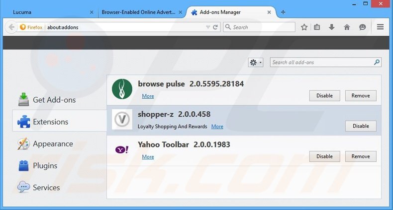 Rimuovere Shopper-z adware da Mozilla Firefox step 2