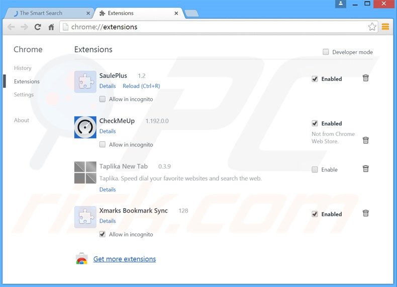 Rimuovere thesmartsearch.net da Google Chrome