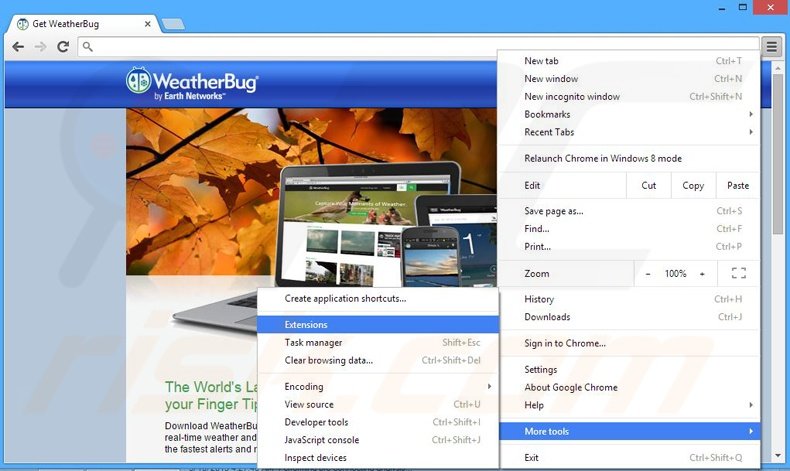 Rimuovere WeatherBug adware da Google Chrome step 1