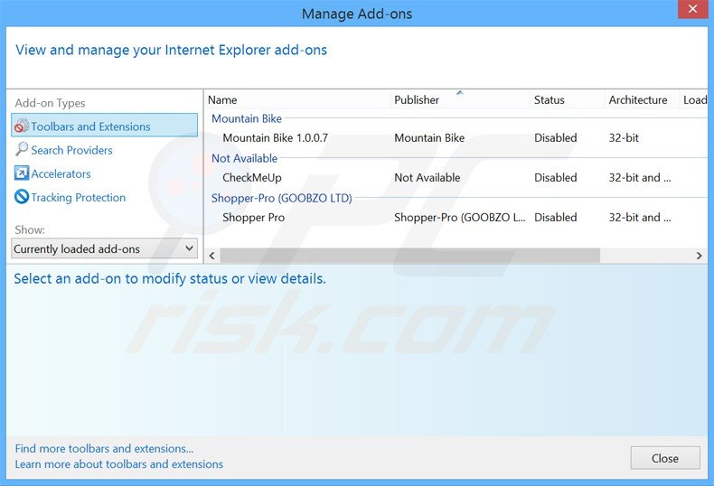 Rimuovere WebSmart App da Internet Explorer step 2