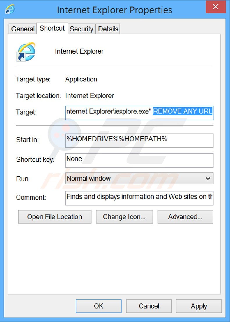 Aggiustare il collegamento rapido a Internet Explorer: step 2