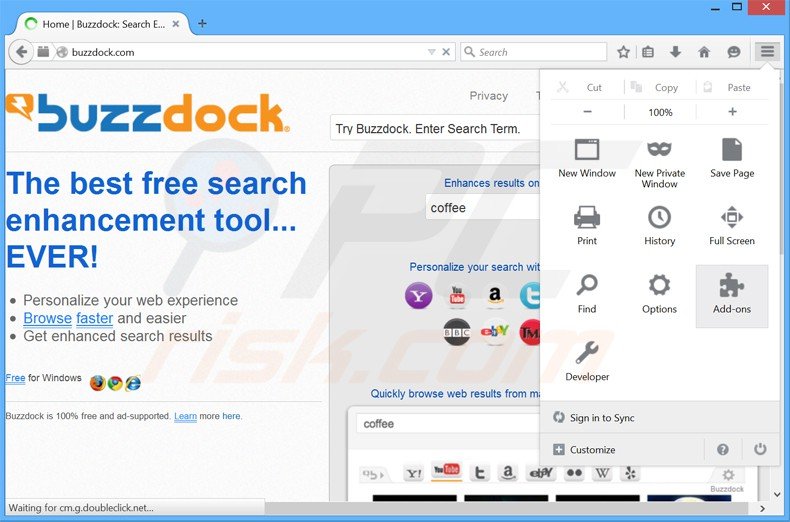 Rimuovere buzzdock adware da Mozilla Firefox step 1