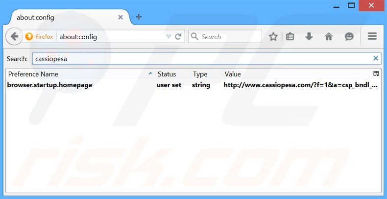Cambia il tuo motore di ricerca predefinito cassiopesa.com da Mozilla Firefox 