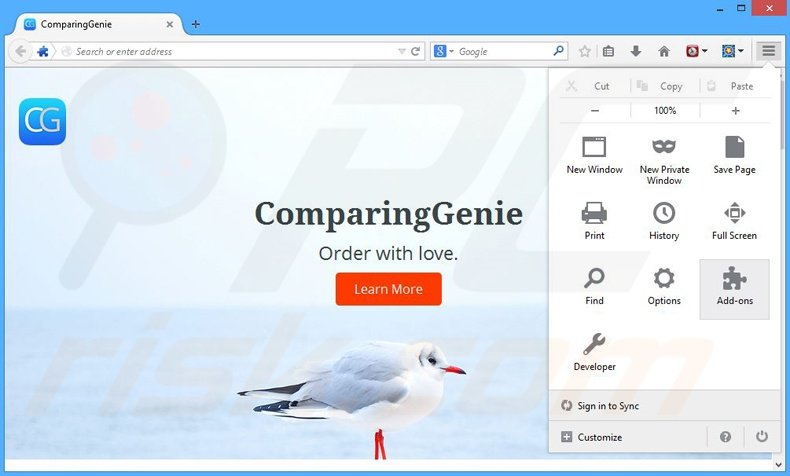 Rimuovere ComparingGenie adware da Mozilla Firefox step 1